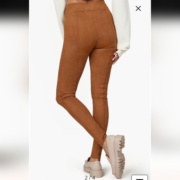 Spanx Faux Suede Leggings – Size Large | Rich Caramel Brown - Picture 8 of 9